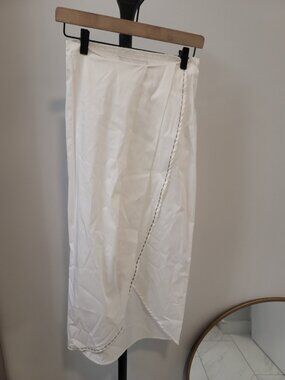 Encantadore Sarong Wrap Skirt Coverup S White Beach Resort